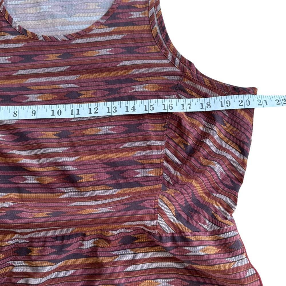 Toad&Co Red and Brown High Low Sundress Sleeveless Halter - Picture 8 of 11